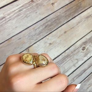 Designer Gold Druzy Stone Fashion Ring